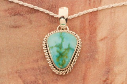 Artie Yellowhorse Genuine Sonoran Gold Turquoise Sterling Silver Pendant